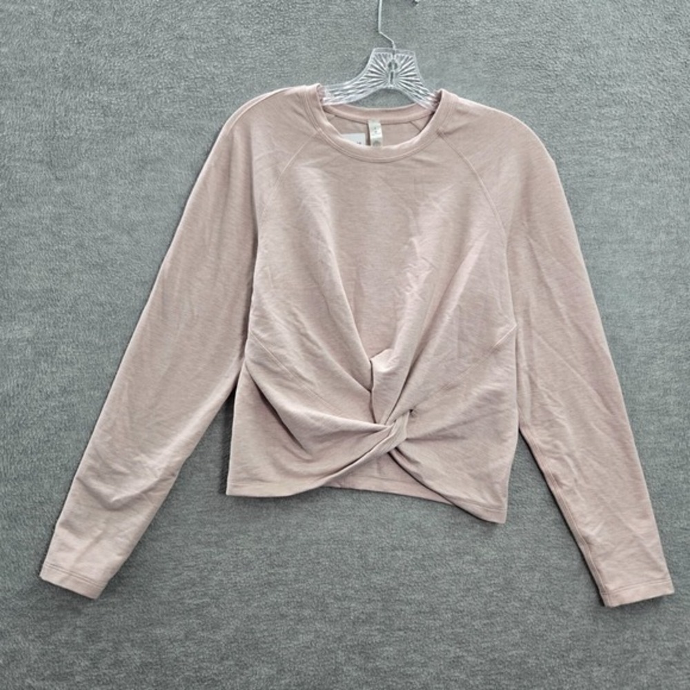 Lululemon Women Sweatshirt 4 Pink‎ Tuck & Gather Cropped Twist Long Sleeve